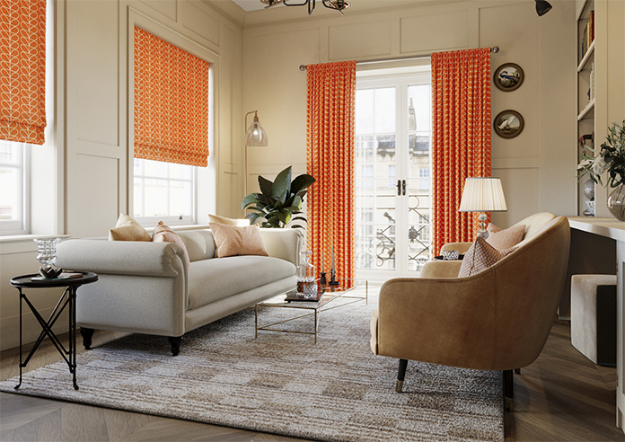 Orla Kiely Linear Stem, Persimmon - Made to Measure Curtains - Image 7